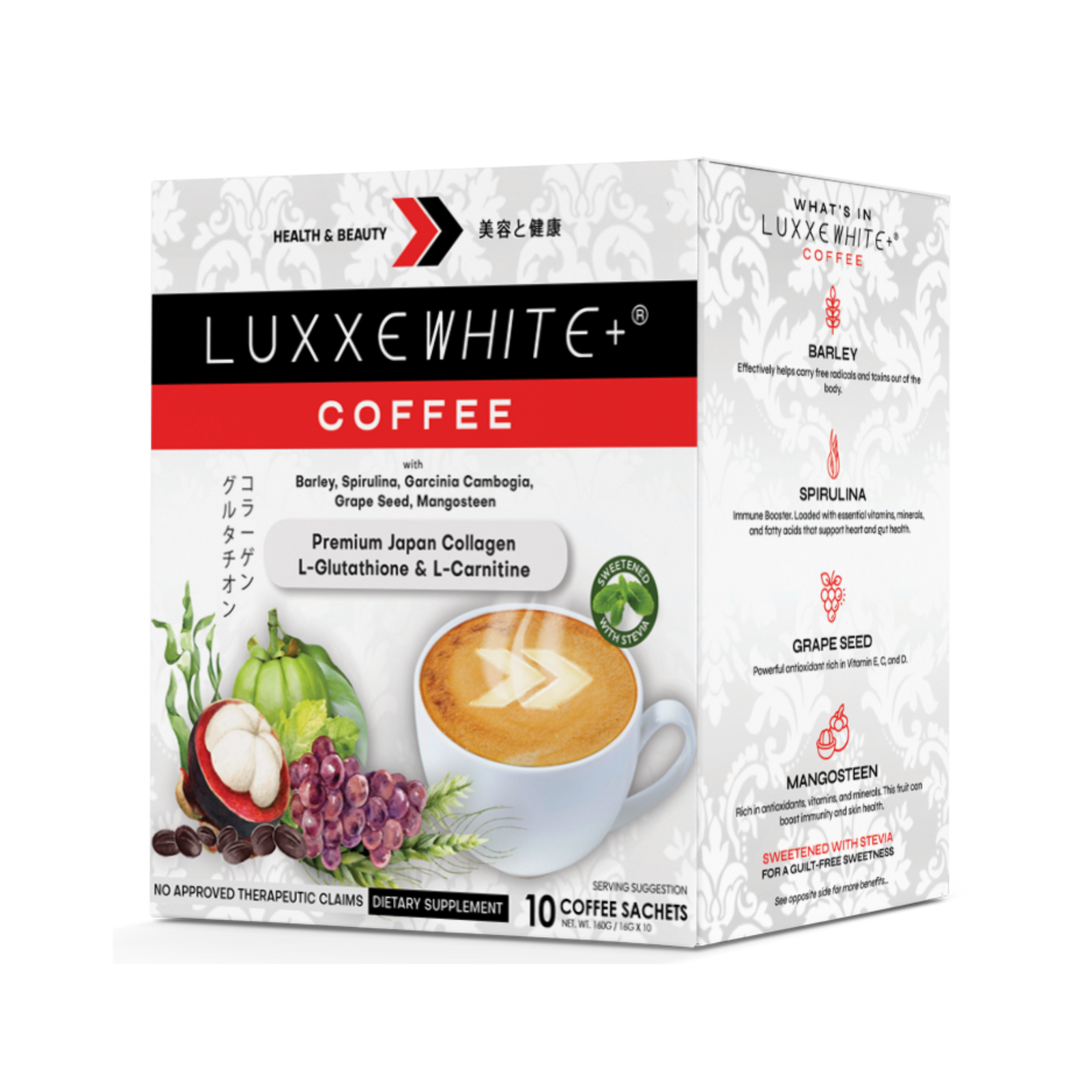 Luxxe White Coffee with collagen glutathione and L-Carnitine
