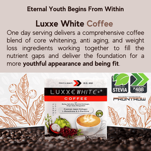 Luxxe White Coffee ingredients infographic