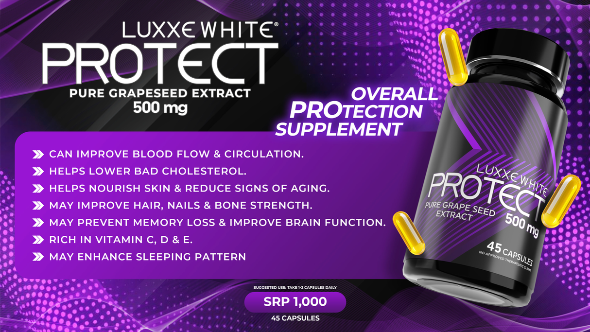 Luxxe White Protect grape seed extract benefits