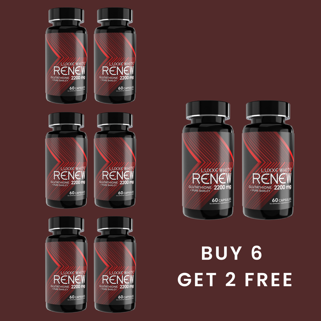Buy 6 Luxxe White Renew Get 2 Free bundle