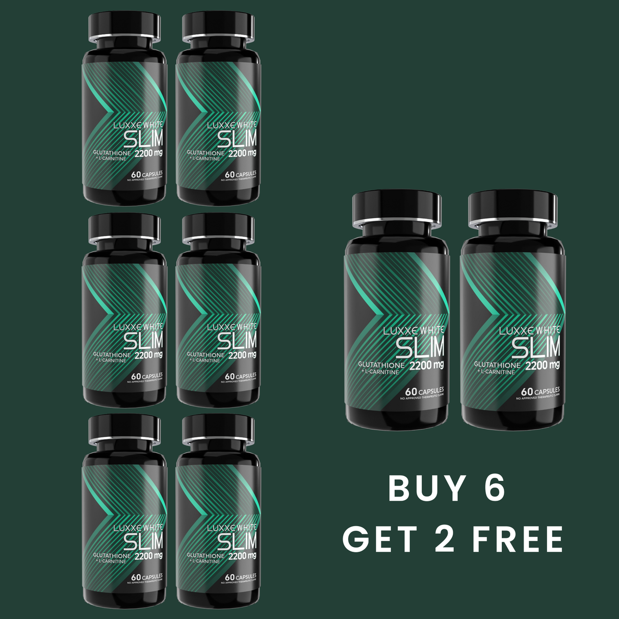 Buy 6 Luxxe White Slim Get 2 Free bundle